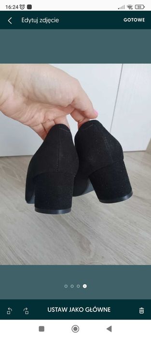 Wyprzedaż Mokasyny baleriny czarne zamsz rozmiar 39