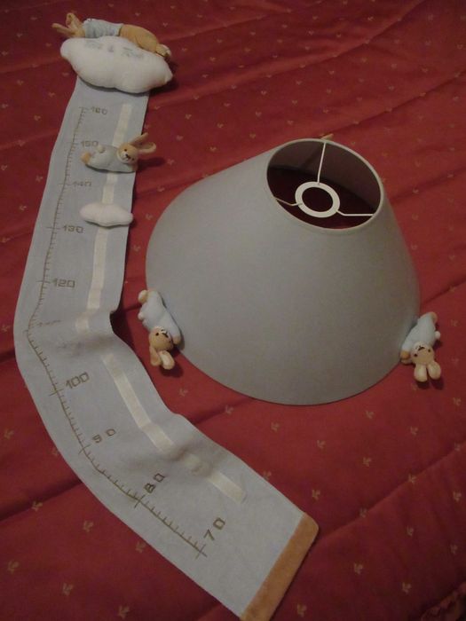 Conjunto Abajour + régua quarto de menino