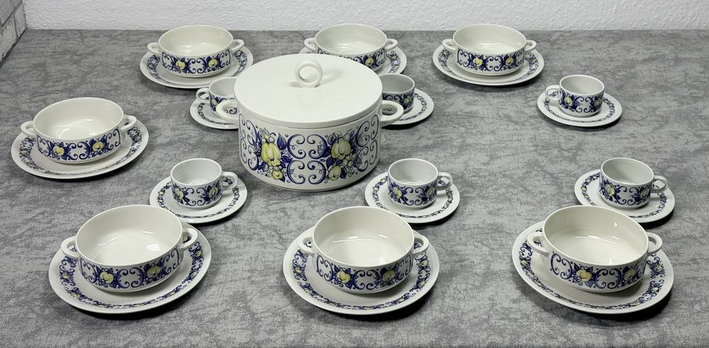 Фарфоровый столовый сервиз и террен кофейный сервиз фирмы Villeroy Boch серия Cadiz GDR Германия