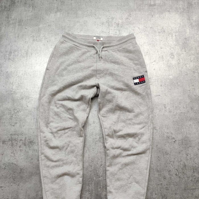 MĘSKIE Spodnie Dresy Bawełna dresowe PREMIUM Szare Tommy Hilfiger