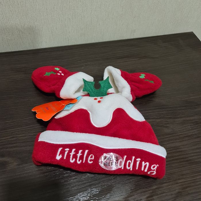 Комплект шапочка, рукавички, для дитини, немовля, різдвяна