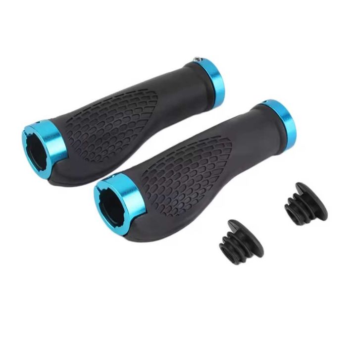 Gripy,uchwyty,raczki BL/BLU,guma,L+P,130/22,2xALU,rower,hulajnoga