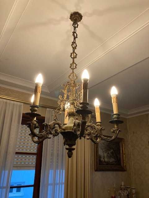 6-Light Bronze Ceiling Lamp