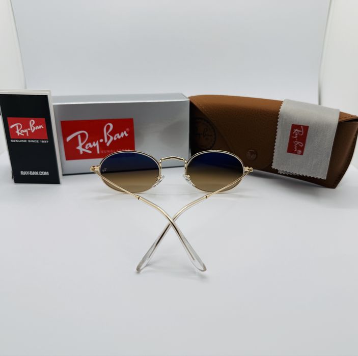 Солнцезащитные очки Ray Ban Oval 3547 Gold-Brown Gradient 51мм стекло