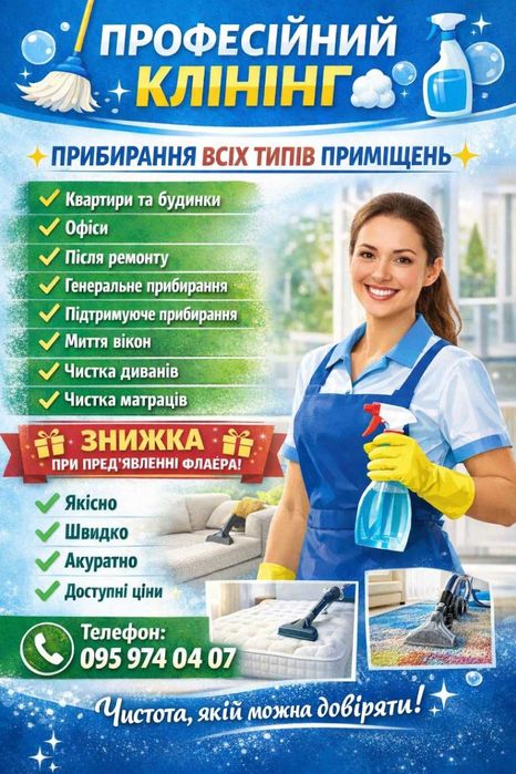 Професійні клінінгові послуги | Чистота, якій довіряють!
