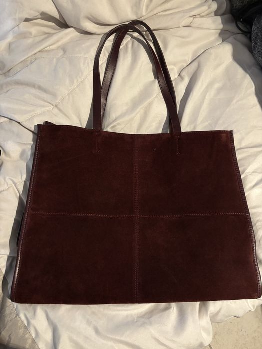 Замшева сумка-шопер Mango