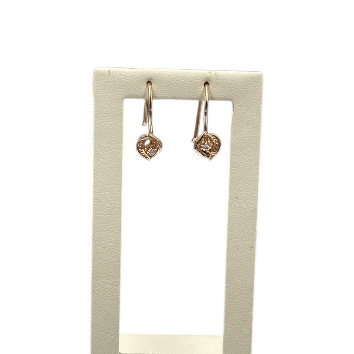 Złote kolczyki z cyrkoniami | Próba 585 | 1,5 cm