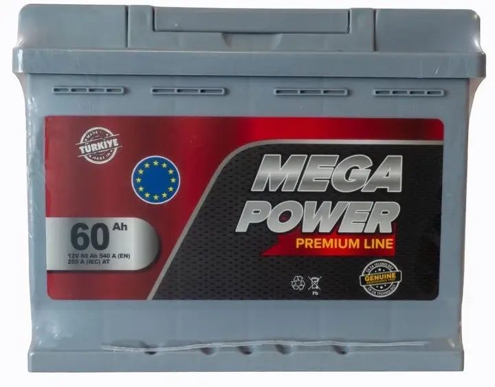 Новый аккумулятор автомобильный 60Ah 540A 12V «+» справа Mega Power P