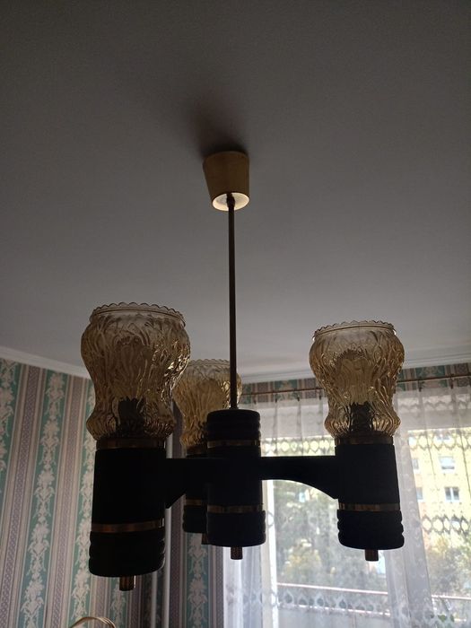 Lampa sufitowa wisząca vintage PRL