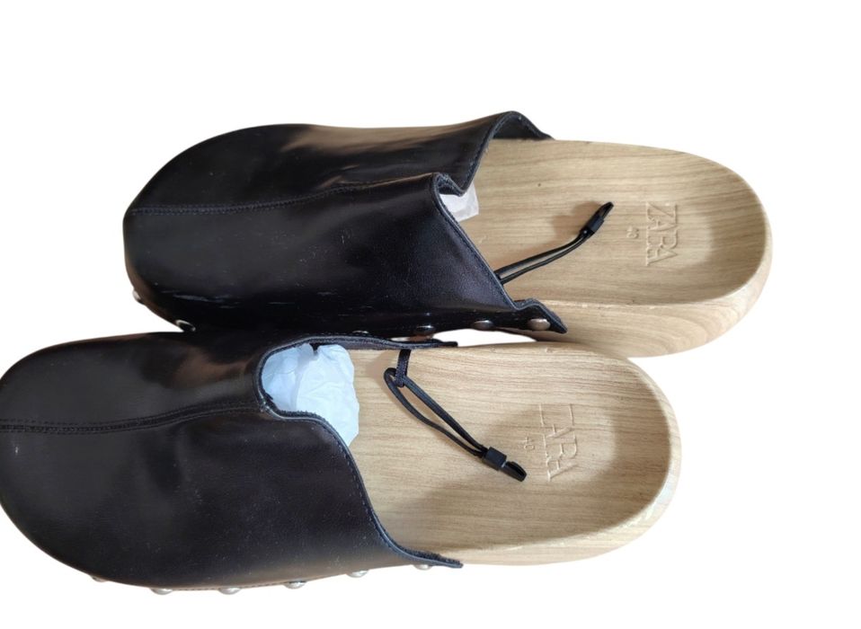 ZARA nowe skórzane chodaki 40