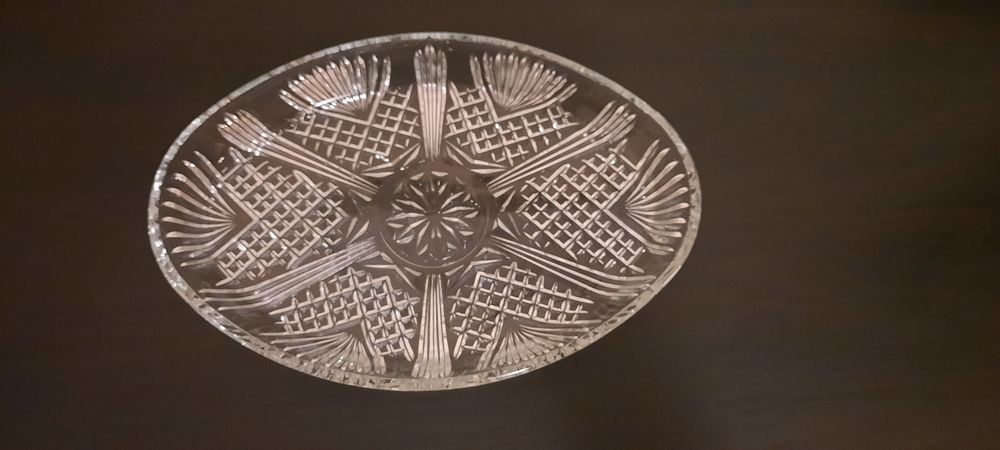 Prato taça em vidro trabalhado