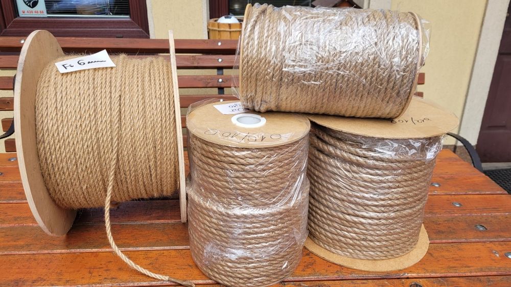 Linka jutowa fi6mm 20m powróz sznurek linka żeglarska POWRÓZ PROMOCJA!