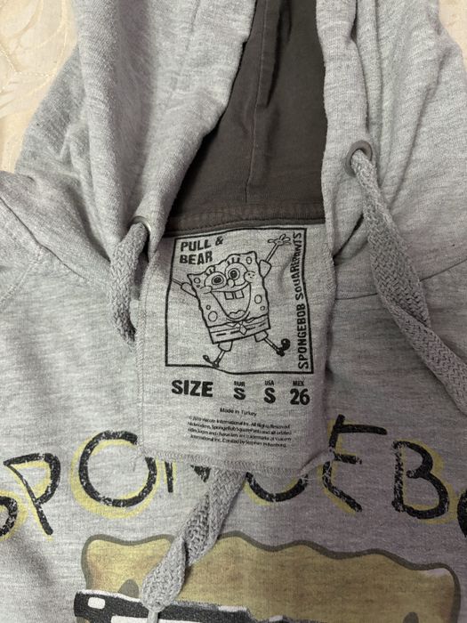 Толстовка Pull&Bear, размер S, с Губкой Бобом, толстовка сіра розмір С