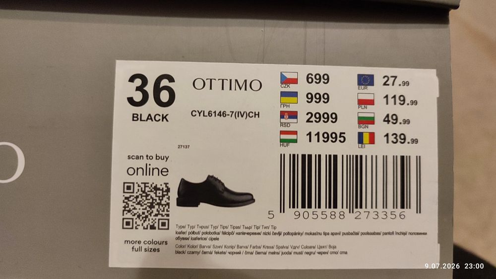 Buty wizytowe Ottimo czarne