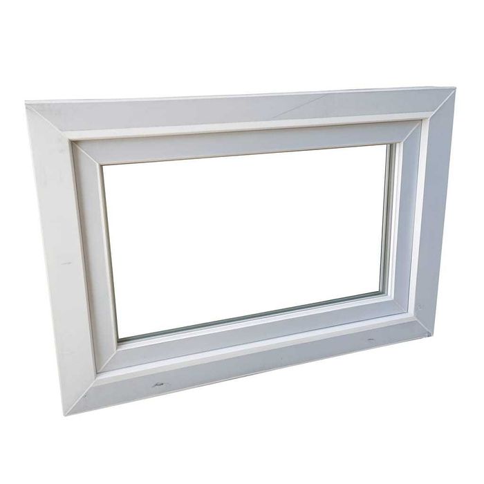 Domowe okno 90x60 białe PCV plastik szyba podwójna otwierane uchylne