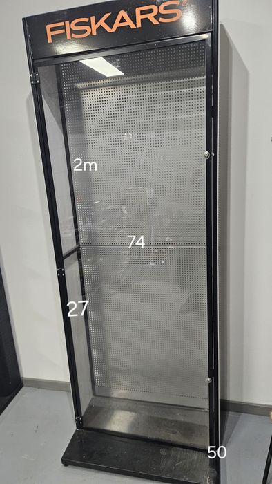 Szafa metalowa szklana Fiskars magazyn garaż + haki 2 kluczyki