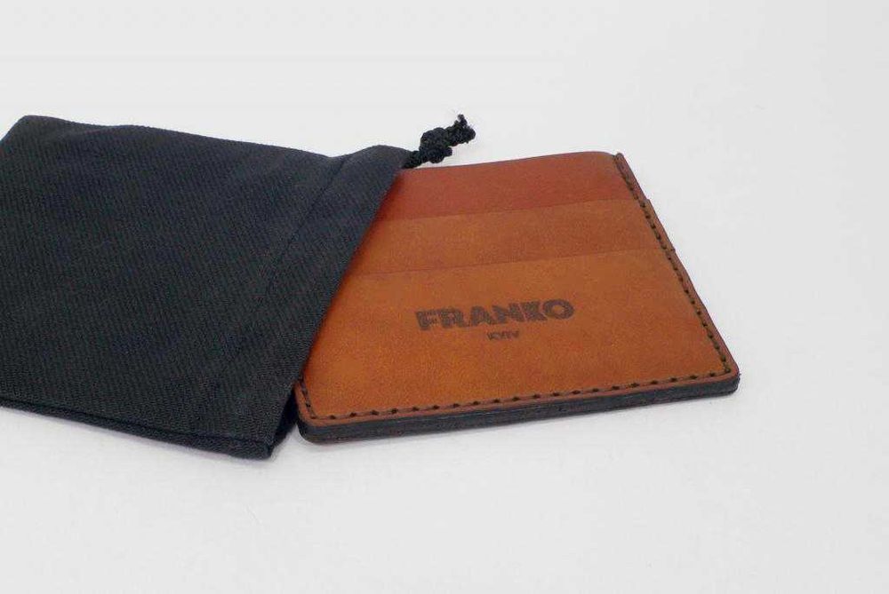 Портмоне Кардхолдер Franko brown Small/ Натуральная кожа Ручная работа