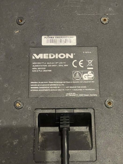 Tv Medion z DVD model 21202  27 cali