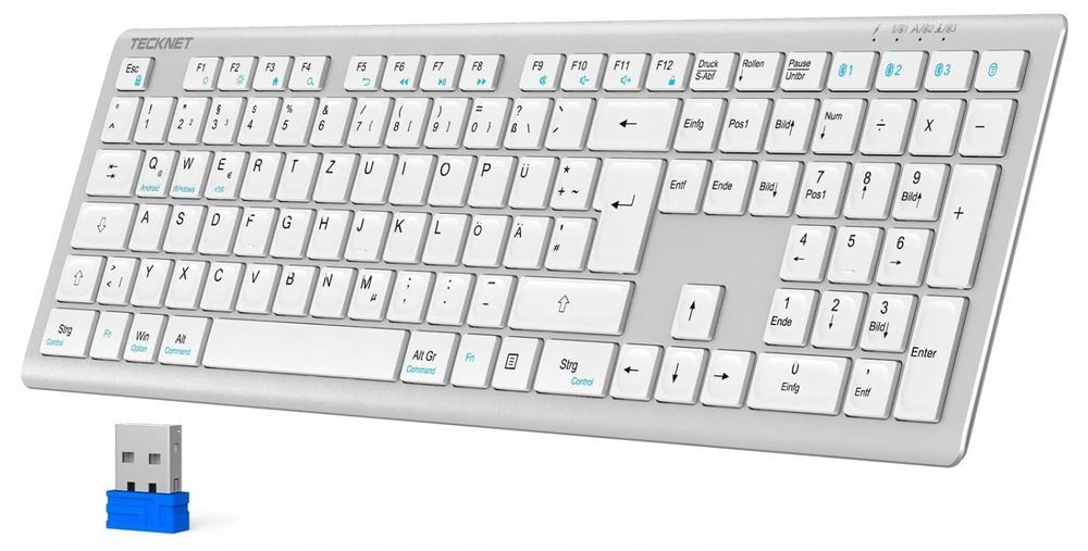 Tecknet Kb005 Klawiatura Bluetooth, Bezprzewodowa, Układ (Qwertz De)