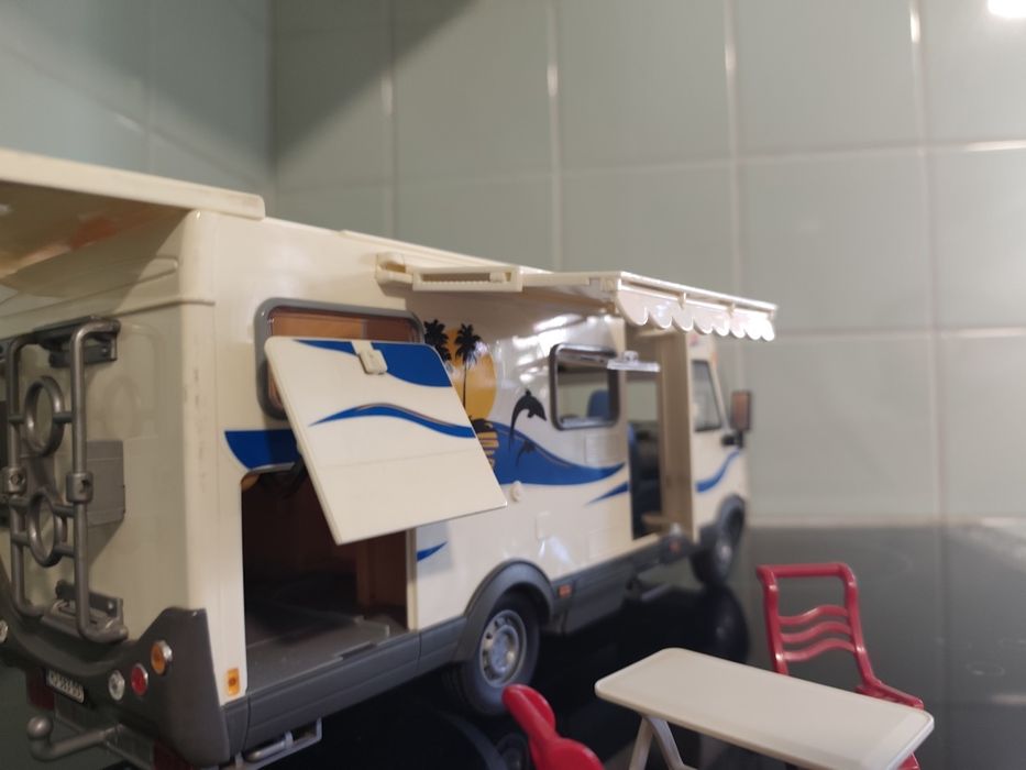 1/18 Autocaravana Hymer camping Majorette com acessórios carro coleção miniatura