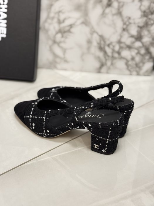Czółenka Chanel Slingback Tweed