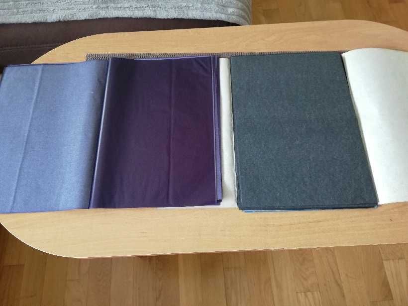 kalki biurowe nowe fioletowe 44 szt  i czarne 89 szt  A4