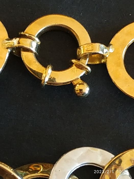 Colar Ouro Amarelo e Branco