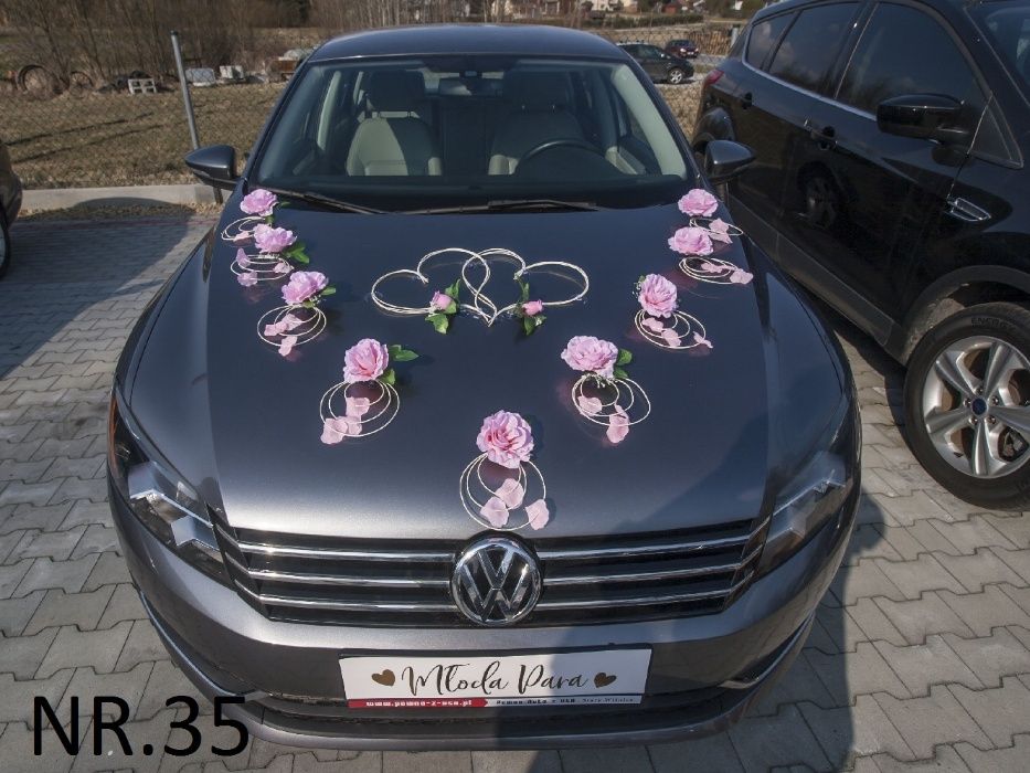 Dekoracja samochodu ozdoba na auto do ślubu 035 DOWOLNY KOLOR
