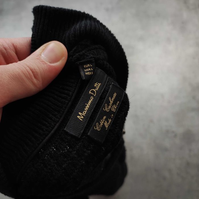 MĘSKA Elegancka PREMIUM Bluza Pleciona Massimo Dutti Italy Czarna