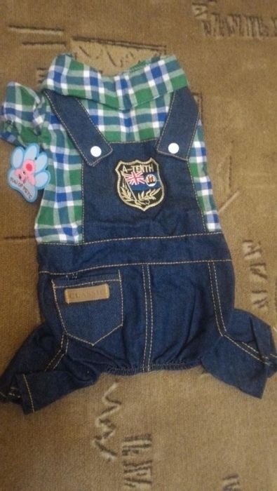 ogrodniczki dzins dla psa XL