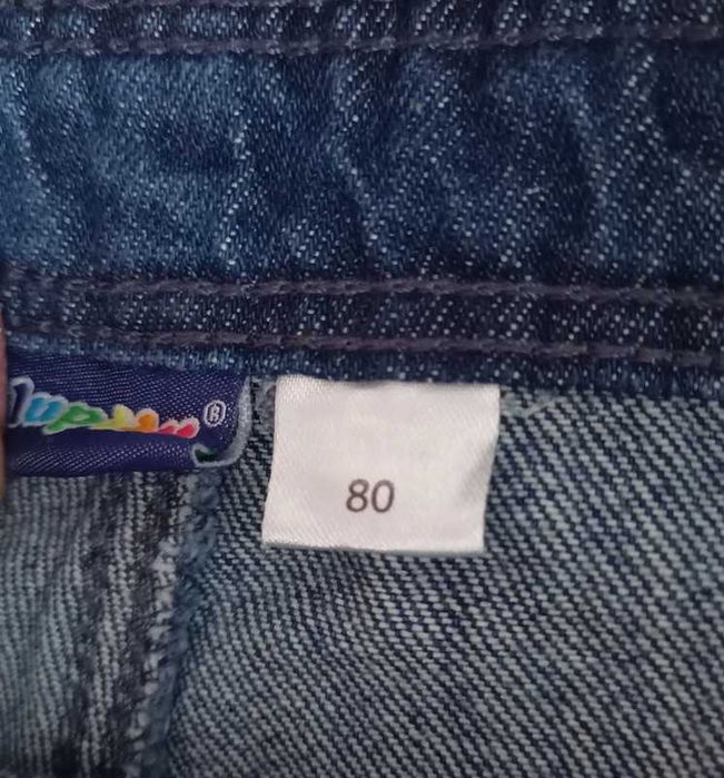 Ogrodniczki jeansowe, rozmiar 80