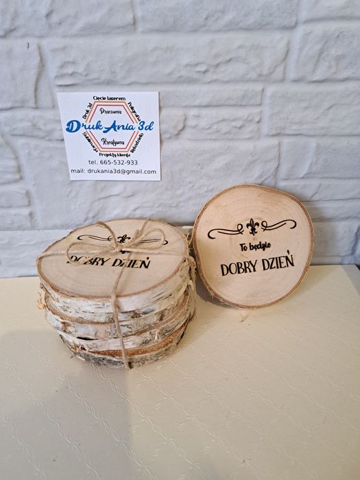 6 x podkładka drewniana