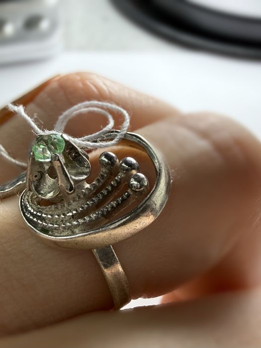 Вінтажна каблучка срібна 925  гранат Серебряное колечко кольцо серебро