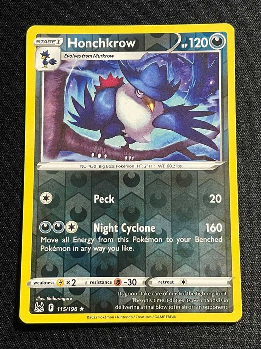 Carta Pokémon honchkrow 115/196 Lost Origin