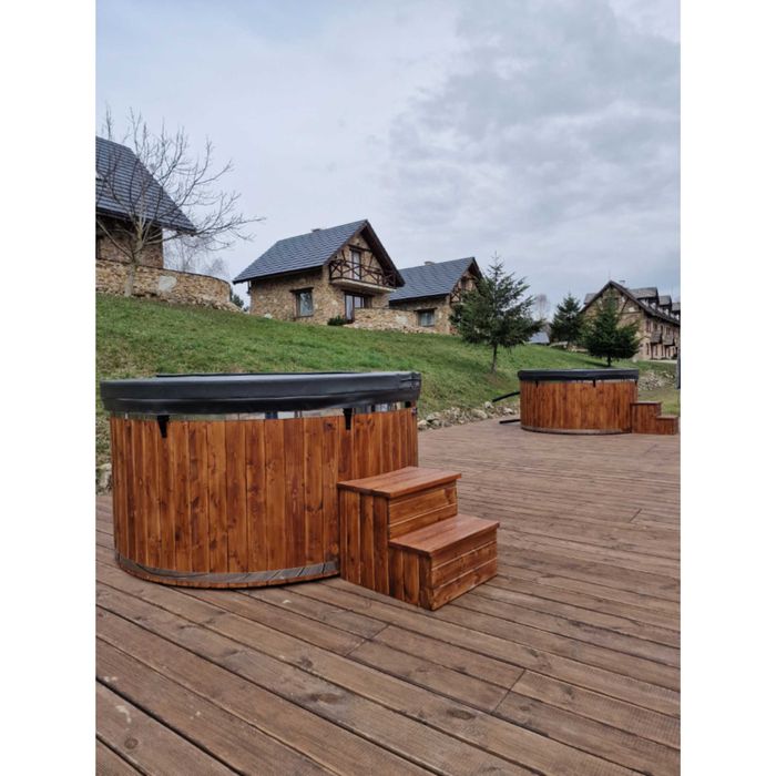 Balia do samodzielnego montażu z piecem hydromasażem zrób to sam DIY bania – wkład akrylowy okrągły 200 cm zestaw majsterkowicza zrob jacuzzi sam