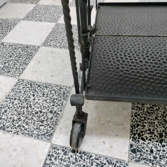Carrinho de Cozinha/Sala Rustico em ferro - Dobrável - 4 Rodas