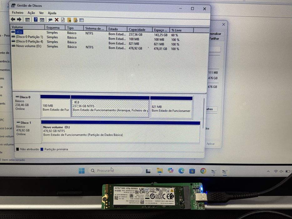 Disco SSD NVMe M.2 512GB - Intel 670p (Saúde 90%)