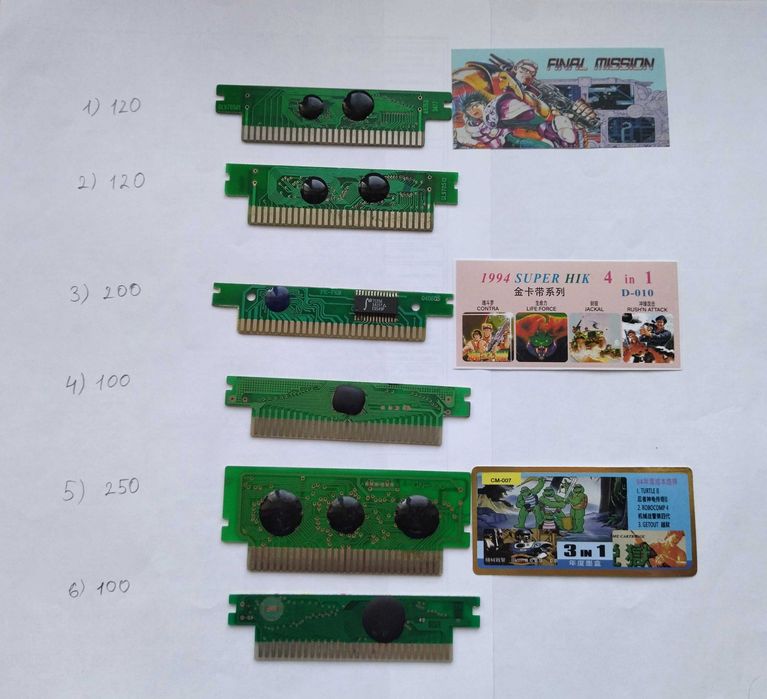 Плати до картриджів 8 біт приставок Денді, Сюбор, Lifa