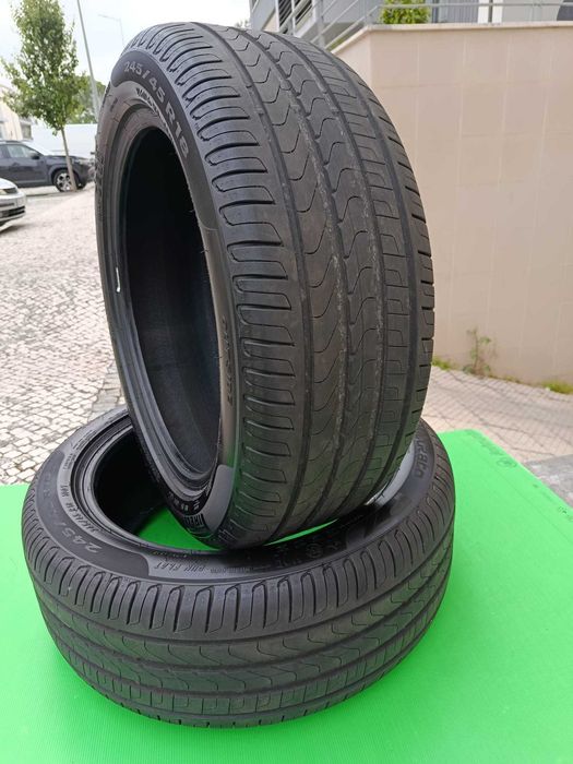 Pneus Pirelli Cinturato P7 RunFlat 245/45/18, completamente novos (rodaram 1.500Km)