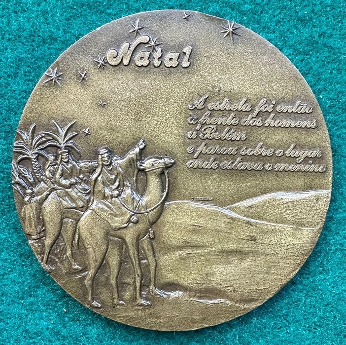 Medalha em bronze natal
