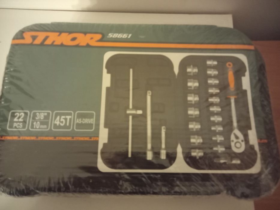 Zestaw kluczy nasadowych sthor 3/8" 22 elementy wysyłka
