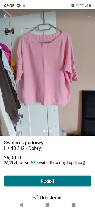 Sweterek włoski różowy