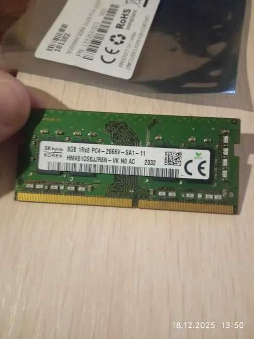Оперативна пам'ять 8 gb DDR4 8Gb 1Rx8 2666Mhz PC4-2666V-SA1-11