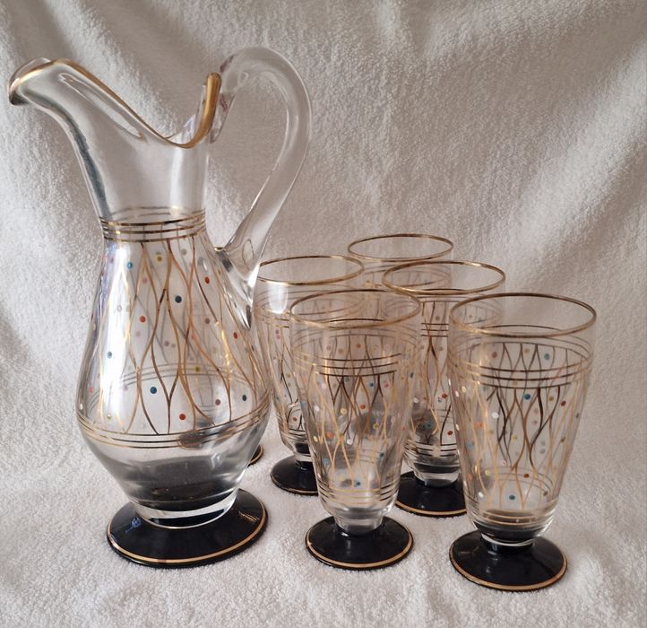 Jarro Vintage com 6 copos
