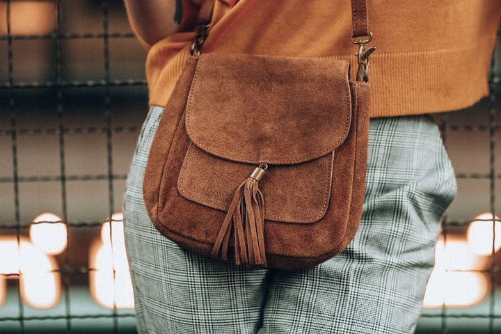 Beżowa Skórzana Damska Zamszowa Listonoszka Z klapą X40 torebka nowa