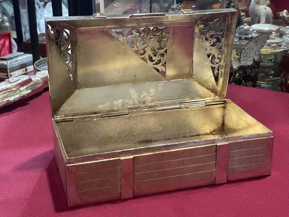 Caixa inglesa metal plated banhada 14,5x08x05 cm