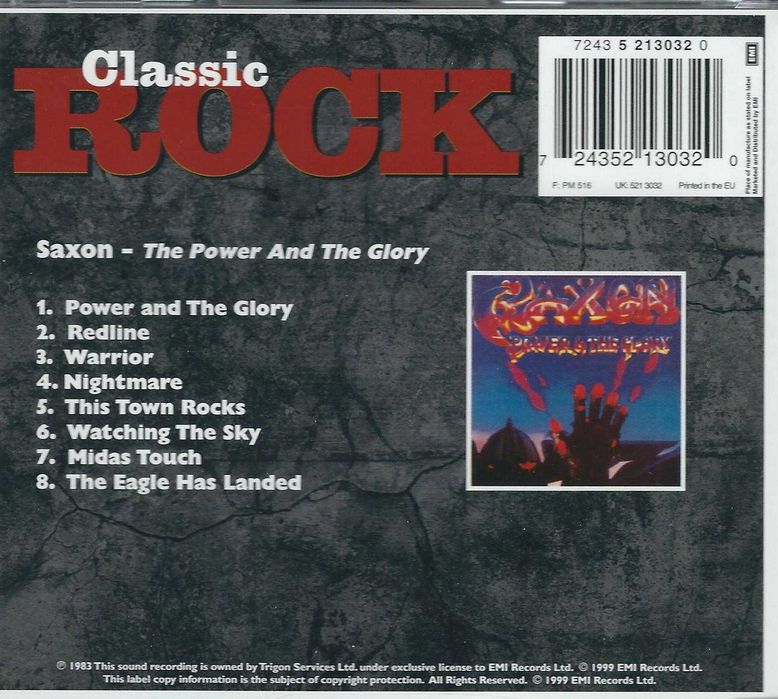 CD Saxon - Power & The Glory (1999) (EMI)