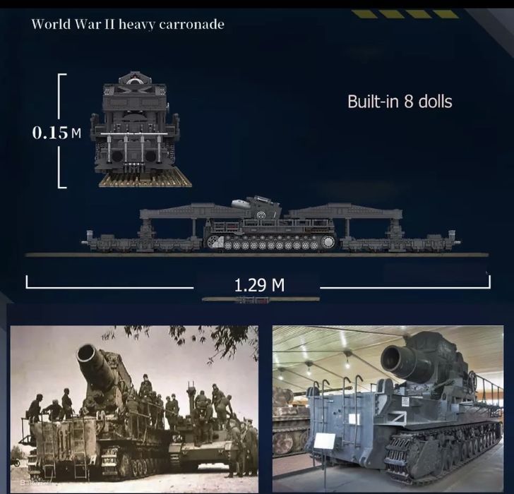 Klocki 4158 szt Karl Gerät Moździerz II Wojna