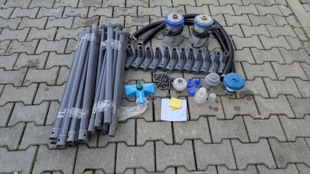 Stelaż do basenu i pompki filtracyjne
