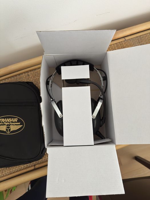 Headset Aviação Transair – NOVO (com caixa + bolsa)